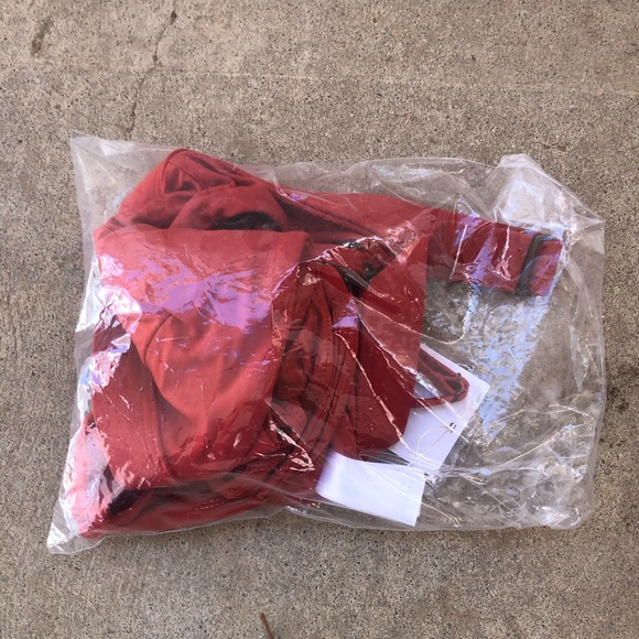 Andie Swim The Tahiti Bikini Top Chili Pepper Red Plunge Bathing Suit Size Large - Picture 5 of 6